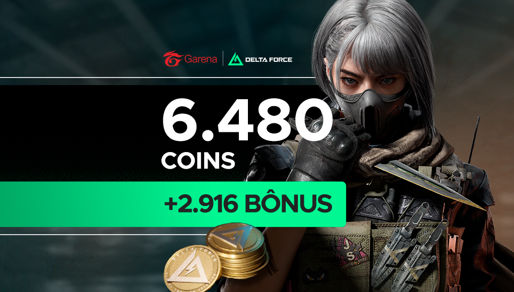 Garena Delta Force Mobile - 6.480 Delta Coins + Bônus de 2.916