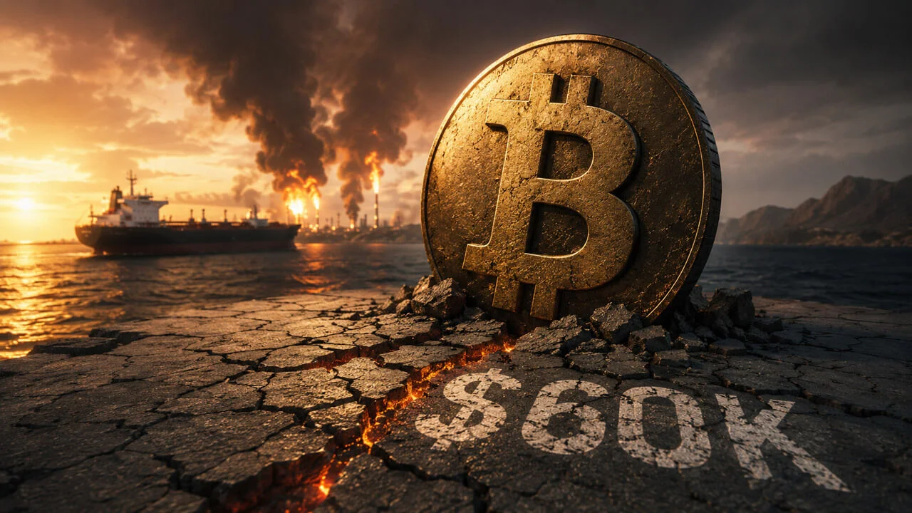 BTC prueba los 60.000 dólares por el shock petrolero de Irán