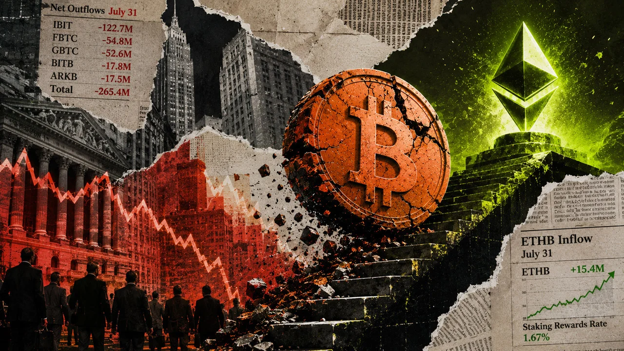 Bitcoin ETFs shed $265M as ETH outflows hit $478M