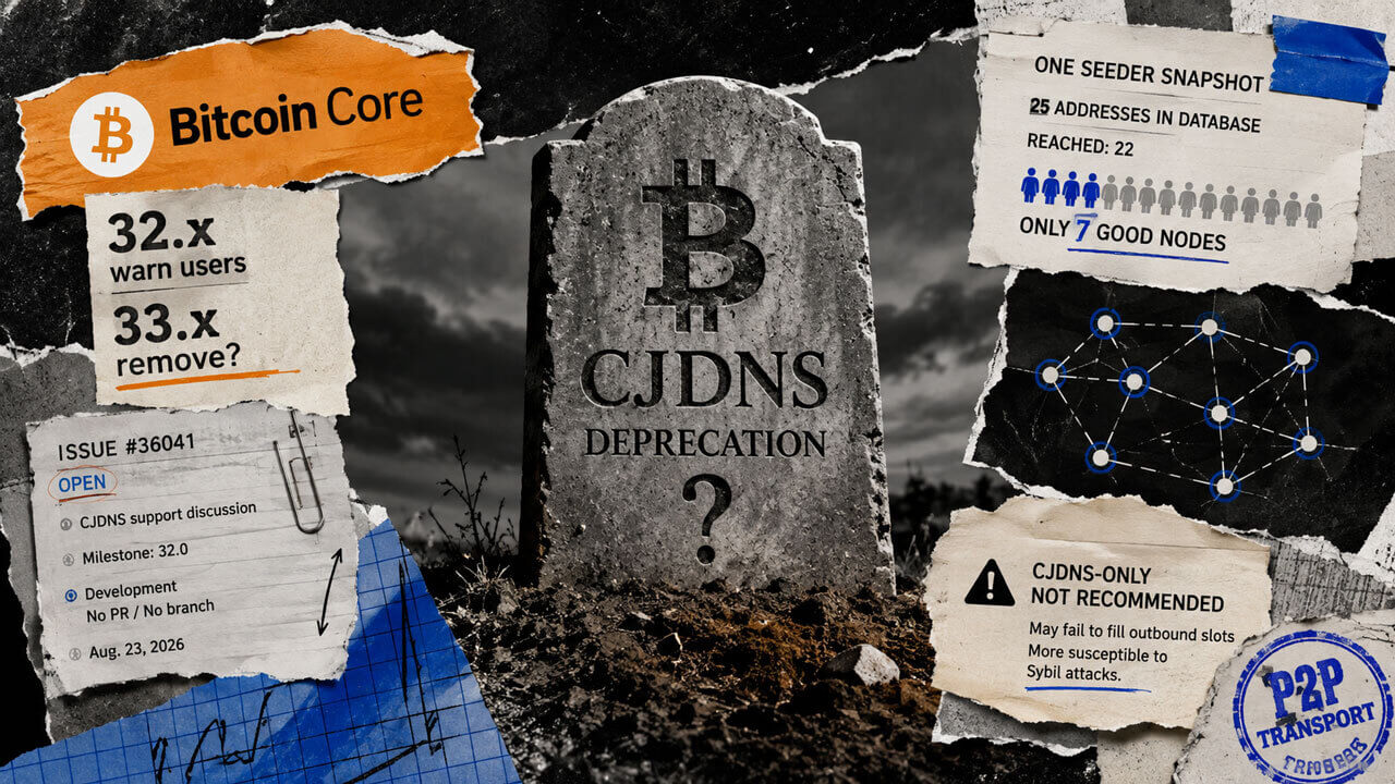 Bitcoin Core könnte CJDNS wegen weniger Peers streichen