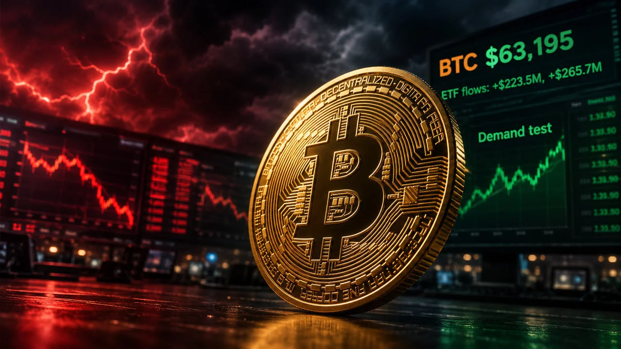 Bitcoin Rebounds to $63K as Leverage Returns and $66K Trap Looms