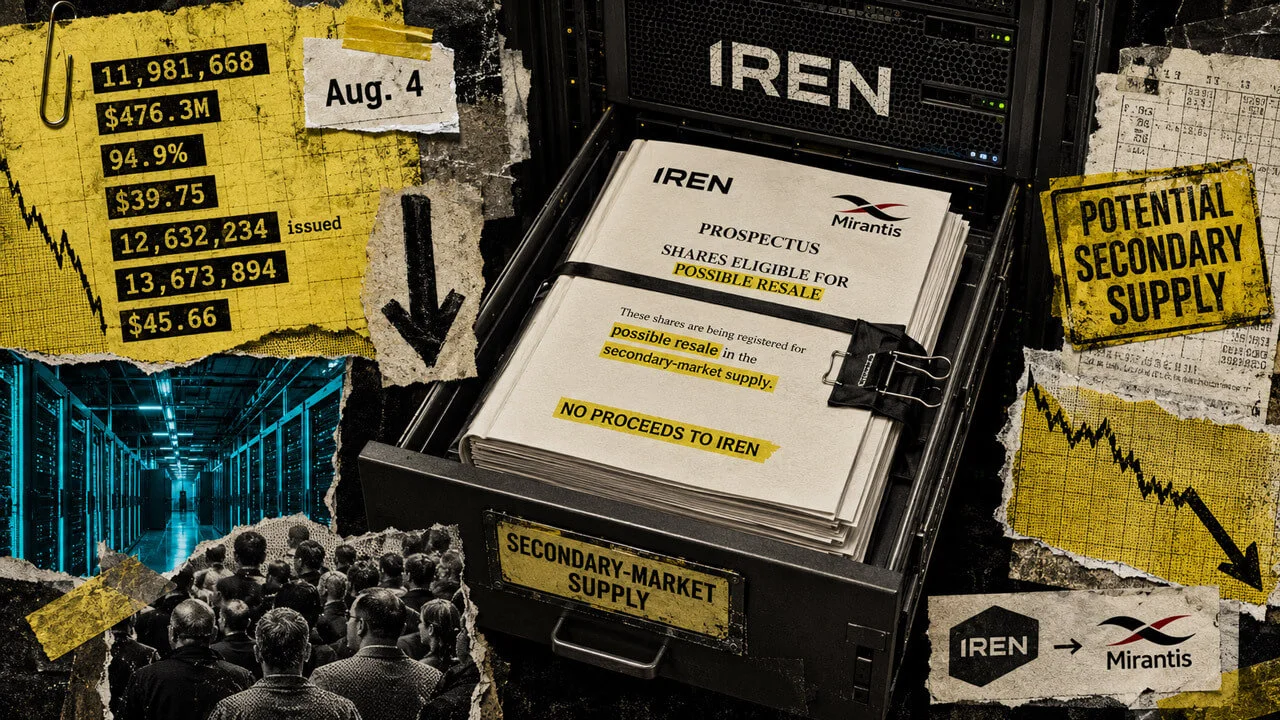 IREN’in $625M AI hamlesi $476M hisse arzı baskısı yarattı