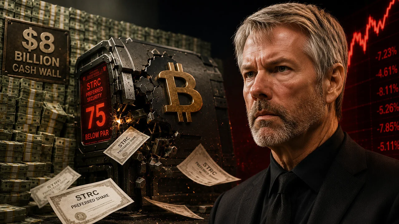 STRC de Strategy cae 25% bajo la par con BTC en riesgo