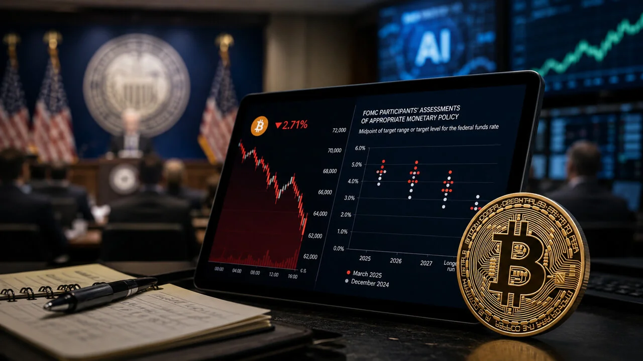 Bitcoin bei 64.000 $: Fed-Dot-Plot signalisiert Zinserhöhungen