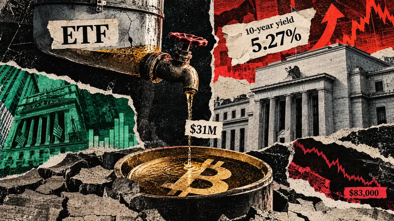 Bitcoin ETF Inflows Sink 97% as BTC Faces $84K Resistance