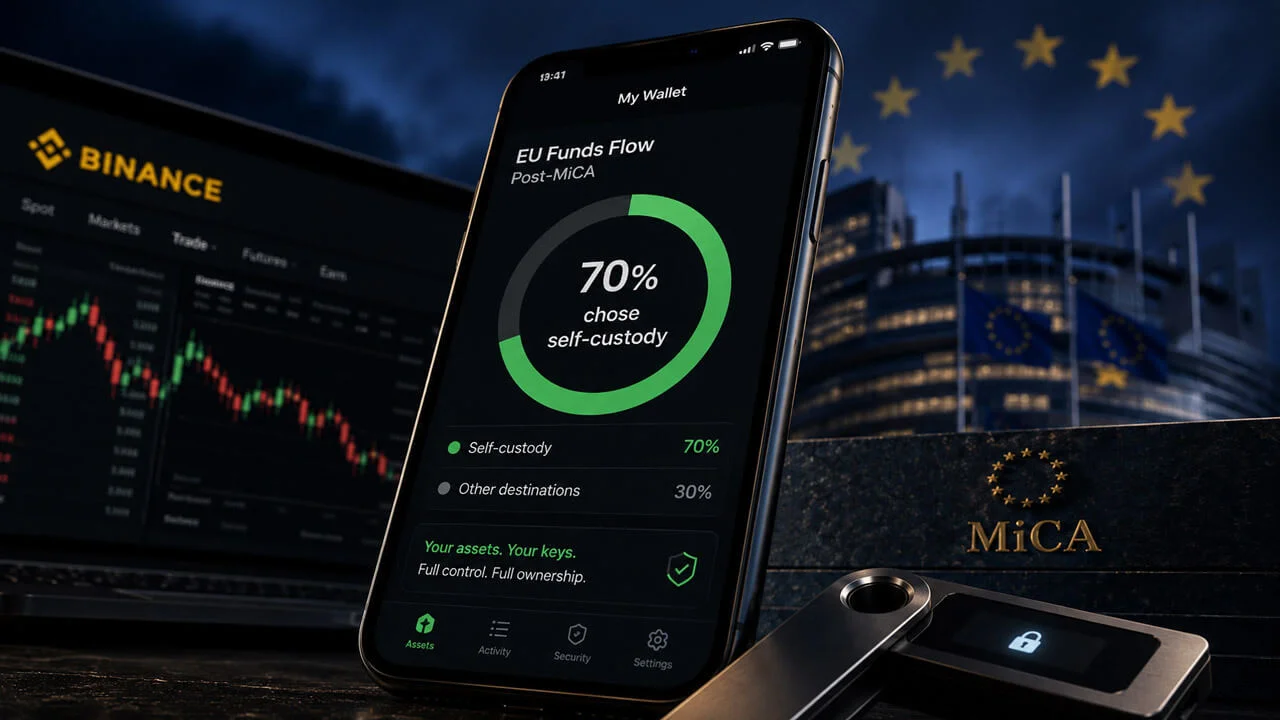 Binance: utilizadores da UE migram para autocustódia