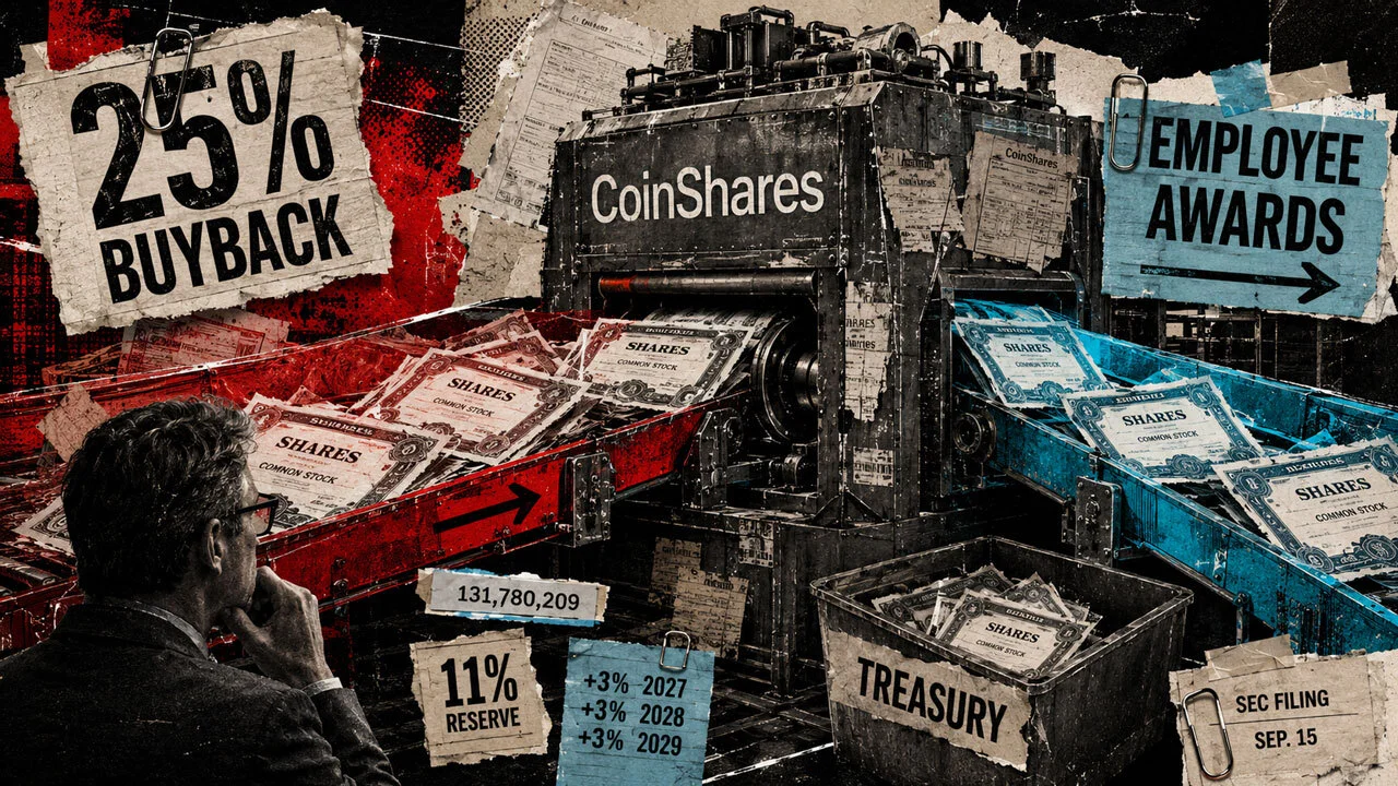 CoinShares podría utilizar un 25% de recompra para financiar premios al personal
