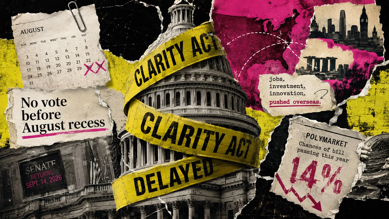 CLARITY Act: Senate Scraps August Vote as Odds Crash to 14%