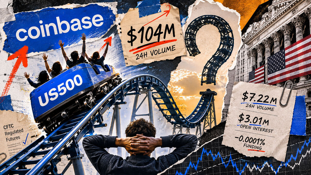 Coinbase US500-Futures fallen von 104 auf 7,2 Mio. Dollar