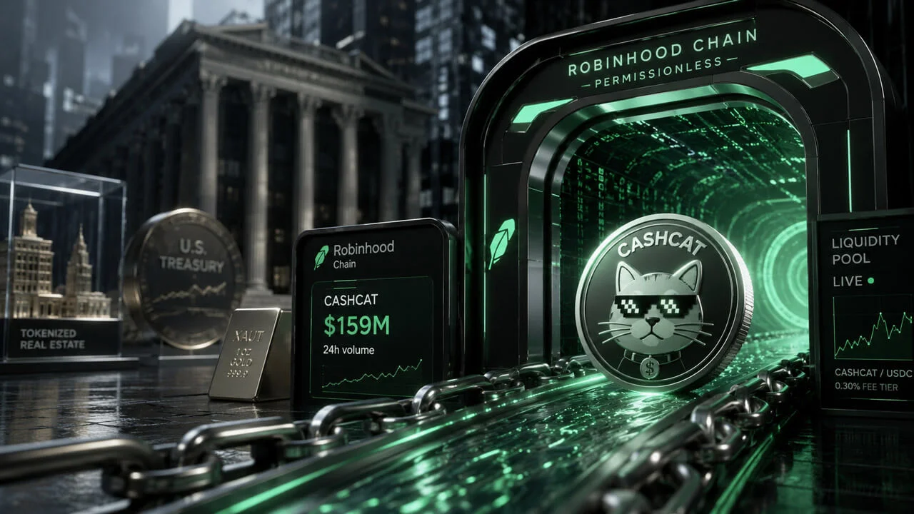 Robinhood Chain startet: CASHCAT-Memecoin erreicht 150 Mio. $