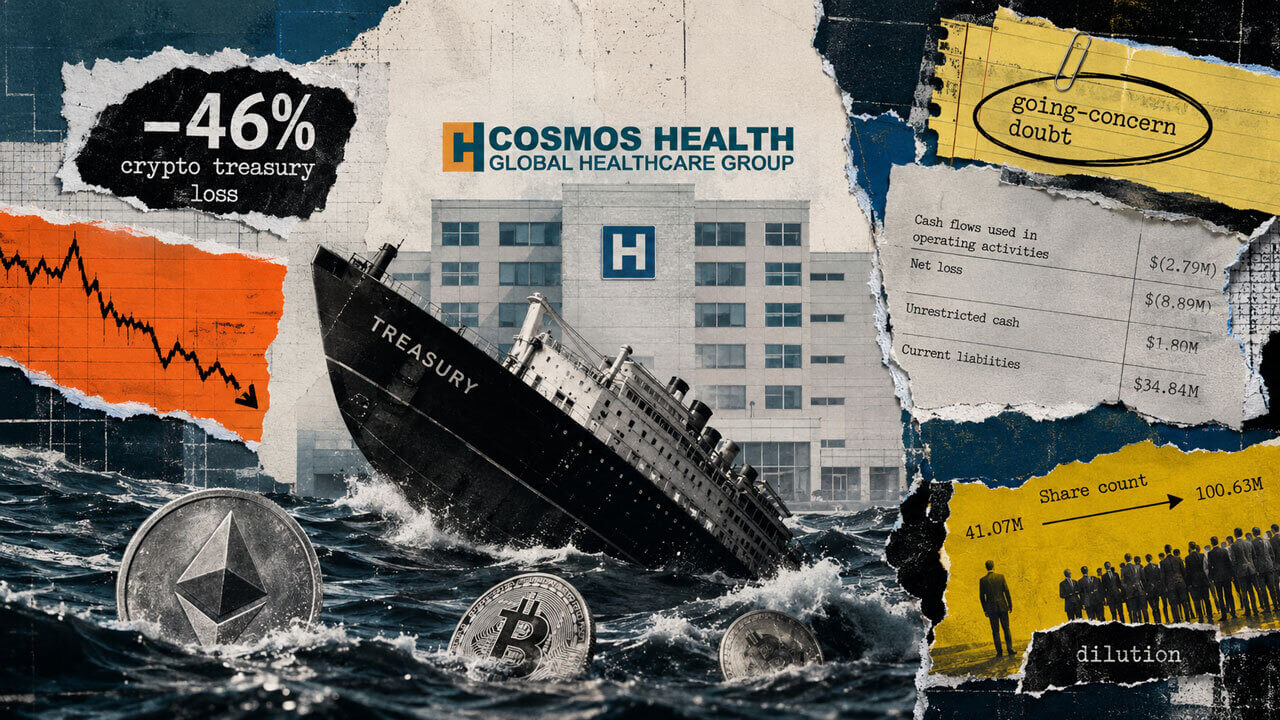 Cosmos Health Flags Going-Concern Risk After 46% Crypto Loss