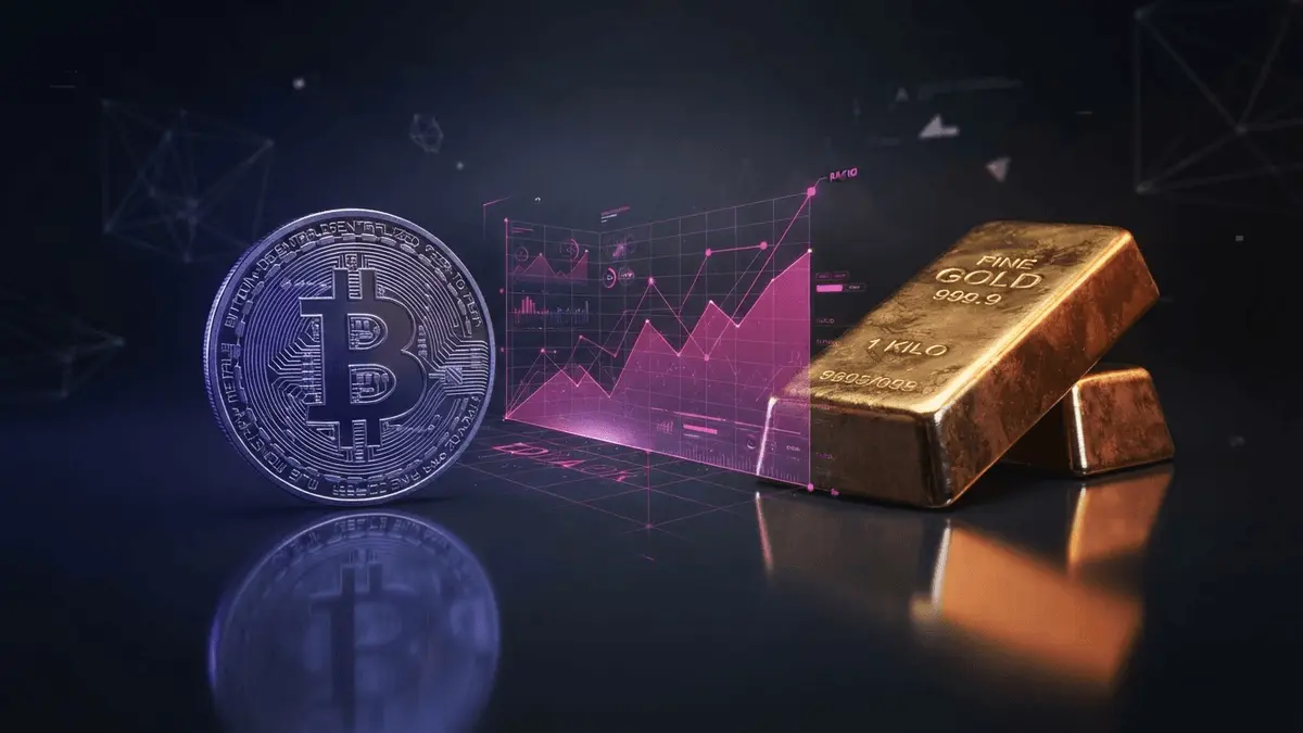 BTC/Gold Ratio Diverges as Oil Slips 2% in Risk-Off Fade