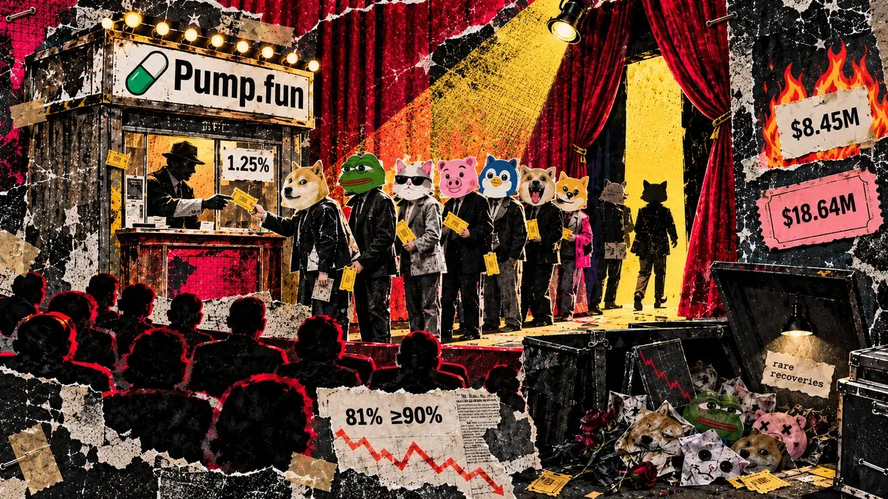 Pump.fun Earns $18.6M as 81% of Memecoins Crash 90%