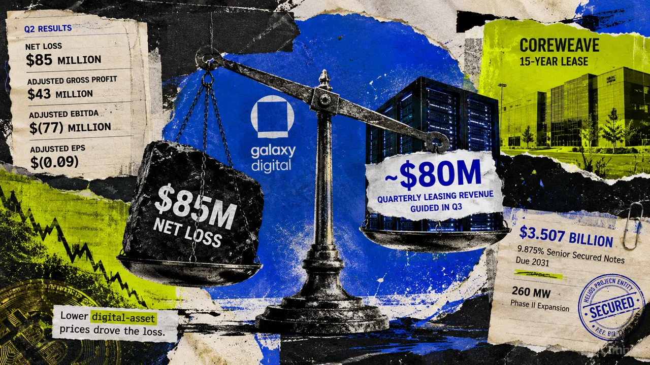 Galaxy Digital Posts $85M Loss as $3.5B AI Bet Faces Test