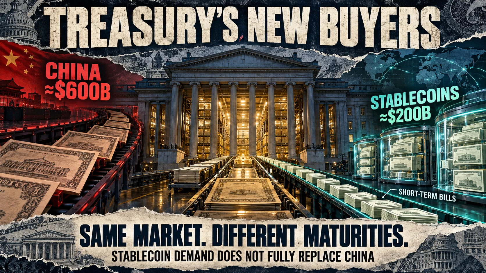 Stablecoin Reserves Match 40% of China's Treasury Cuts
