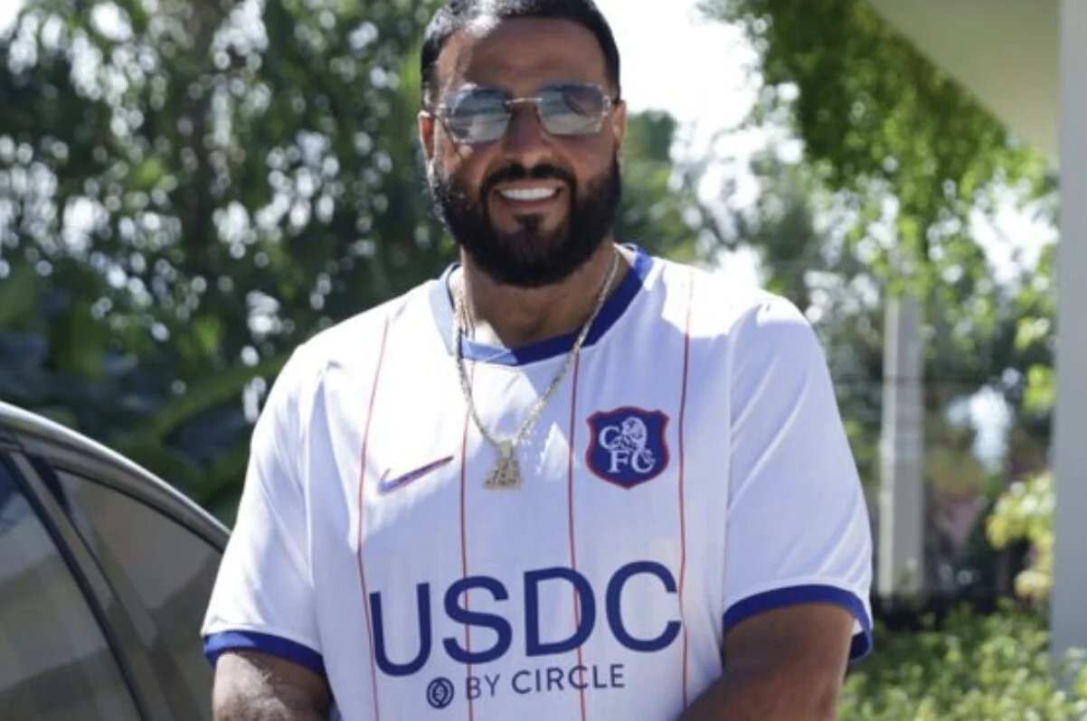 Circle Posts DJ Khaled in a USDC-Branded Chelsea Shirt