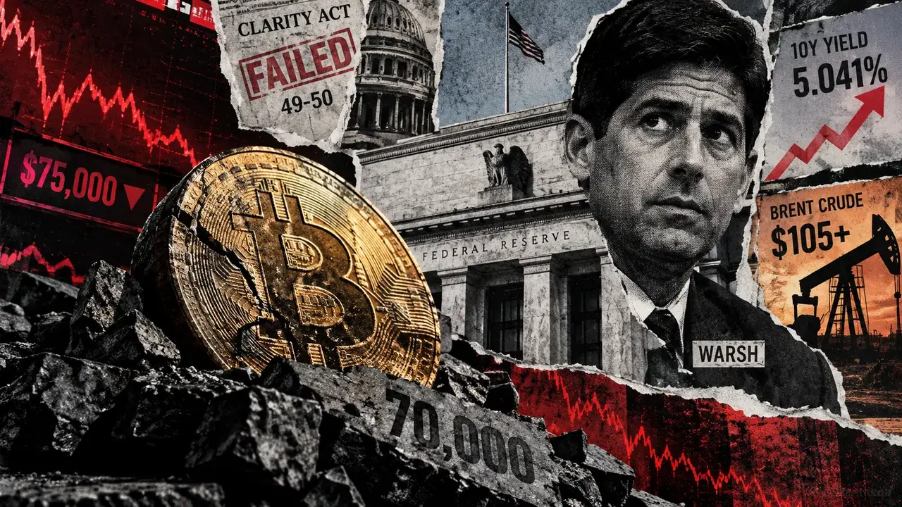 Bitcoin Drops Below $75K as CLARITY Act Fails in Senate