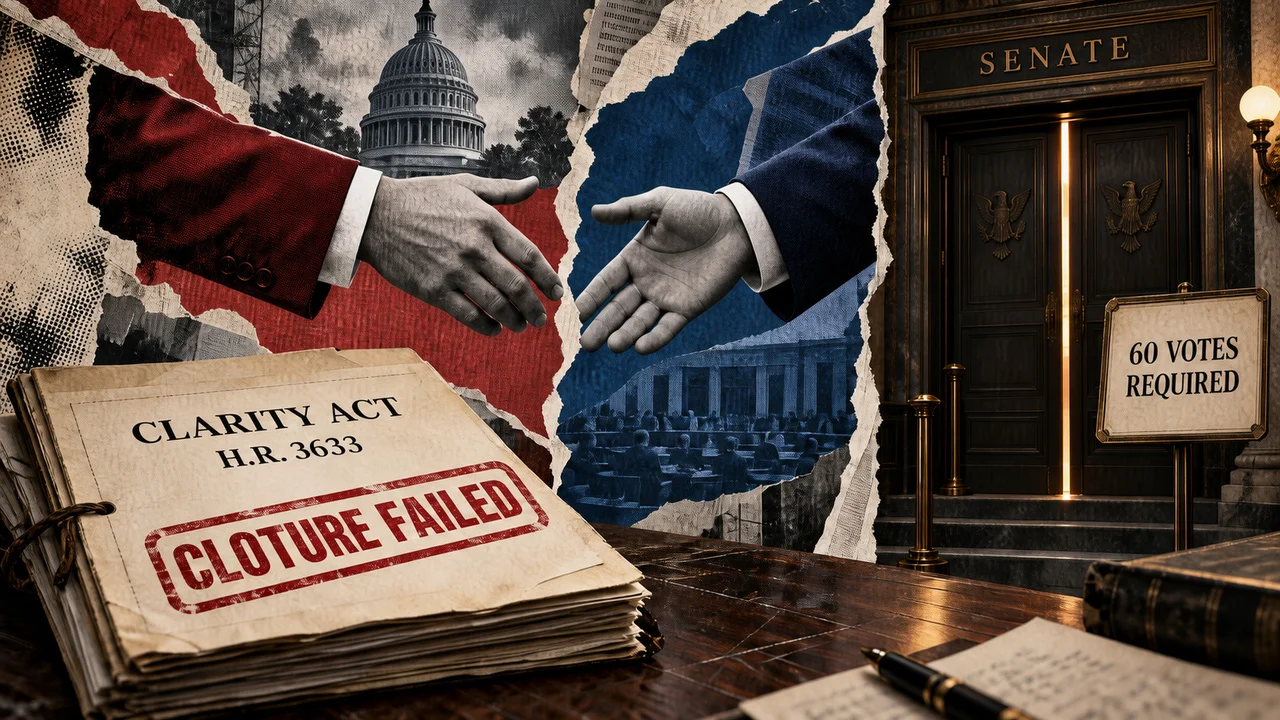 CLARITY Act Fails Senate Vote Amid Trump Crypto Ethics Fight