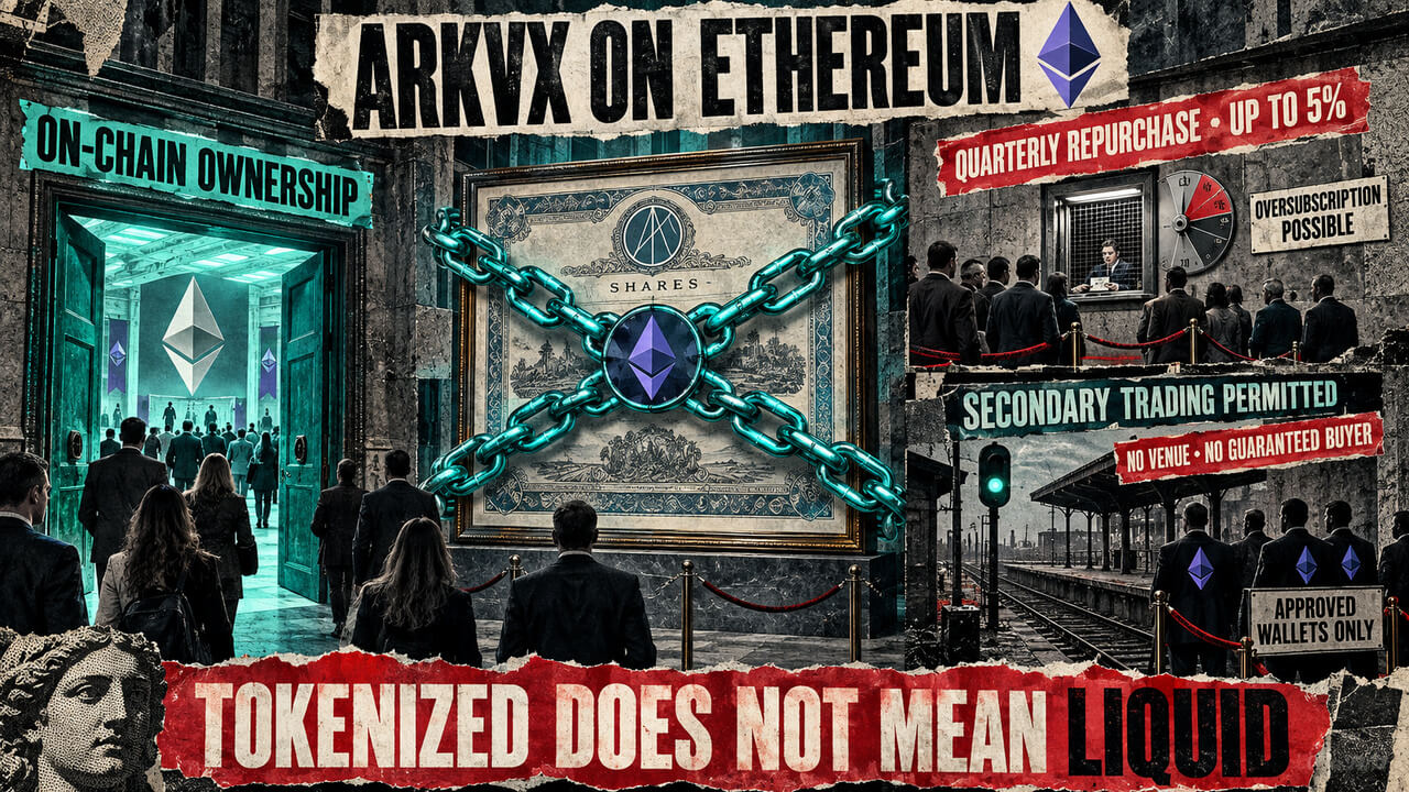 ARK Venture Fund Goes On-Chain on Ethereum With Limited Exits