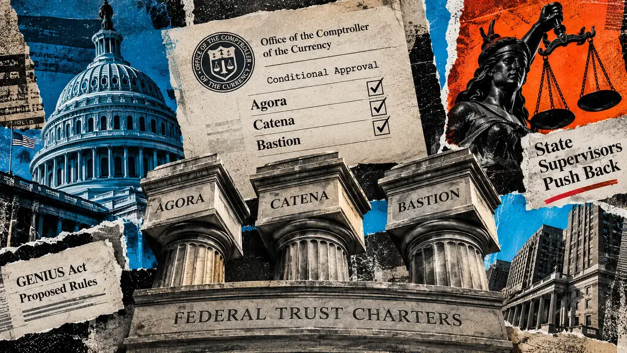 OCC Advances Agora, Catena and Bastion Toward Trust Banks