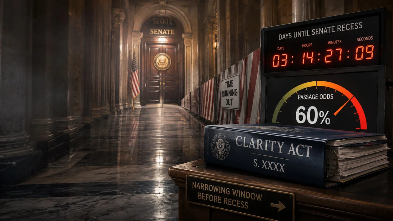 ¡Galaxy Digital reduce las probabilidades de aprobación del CLARITY Act al 60%!