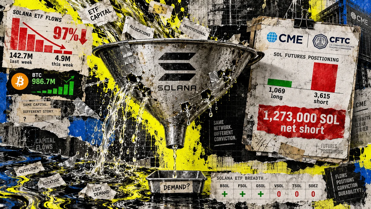 Solana ETF inflows crater 97% as Bitcoin grabs the lead