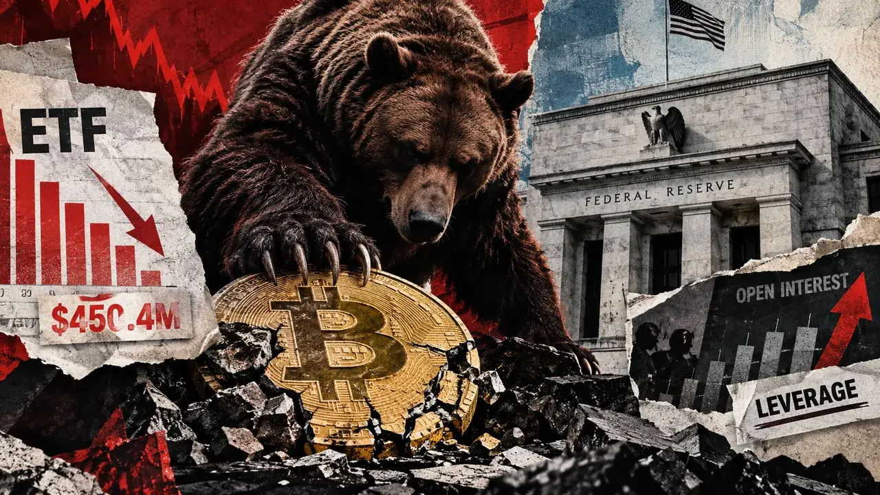 Bitcoin ETF Outflows Hit $450M, Erasing Fed-Week Rebound