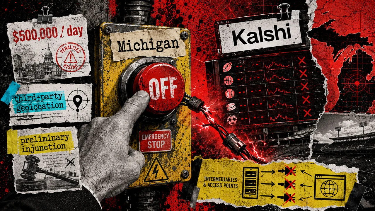 Kalshi enfrenta multa diária de 500 mil dólares no Michigan