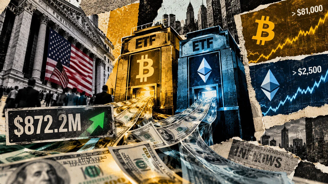 ETFs de Bitcoin e Ethereum captam quase $900 milhões