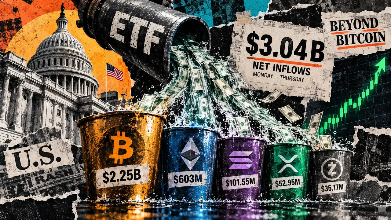 ETF crypto américains : 3,04 milliards de dollars d’entrées