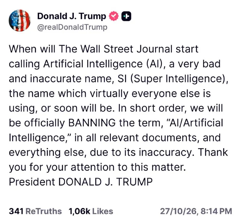 Trump will „künstliche Intelligenz“ aus US-Dokumenten streichen