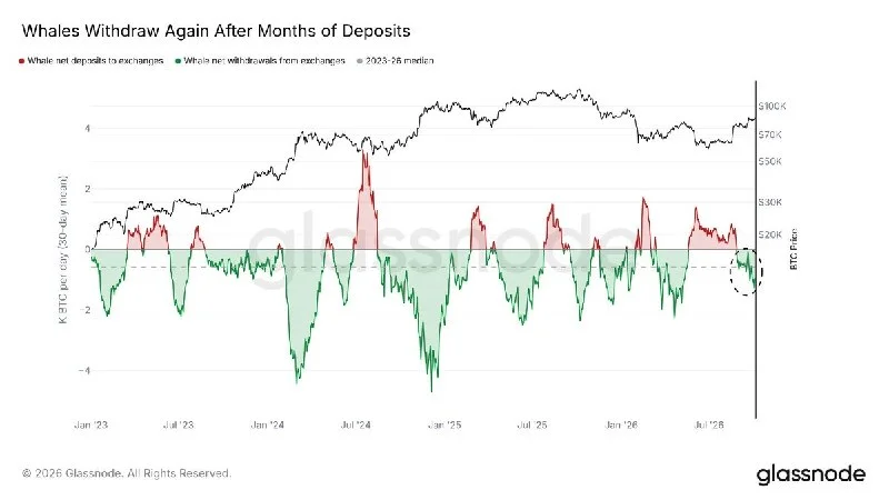 Bitcoin Whale Exchange Deposits Turn Negative