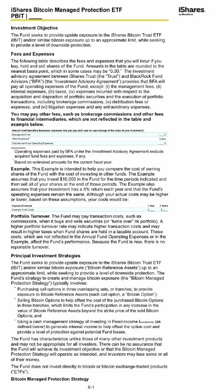 PBIT: BlackRock Files Bitcoin Buffer ETF for Downside Protection