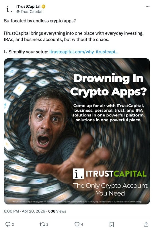 iTrustCapital pitches unified crypto, gold, and silver IRA as answer to high-fee traditional platforms.