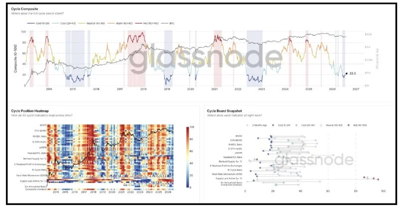 Glassnode Market Compass Slides to 14/100 Risk-Off