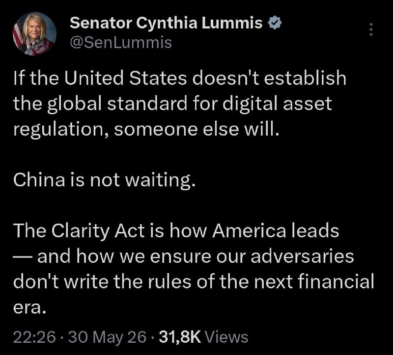 Sen. Lummis: EE. UU. debe establecer el estándar global para lo digital…