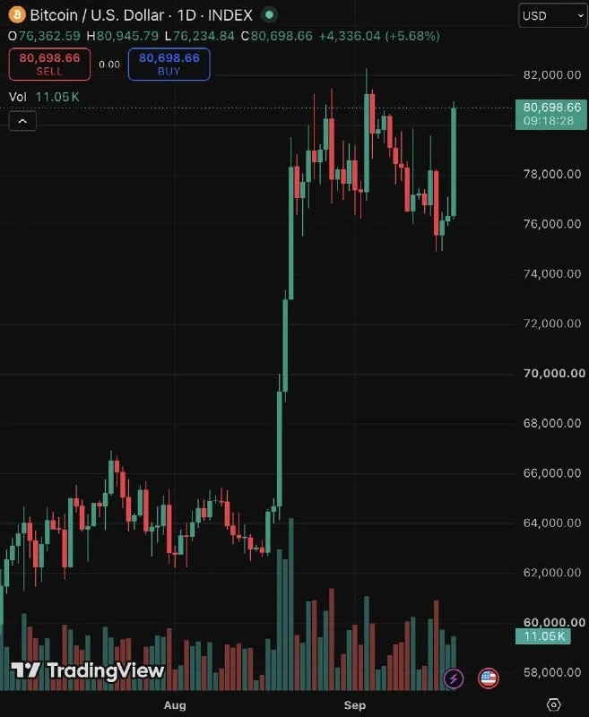 $BTC Breaks $80K as $230M in Shorts Liquidate