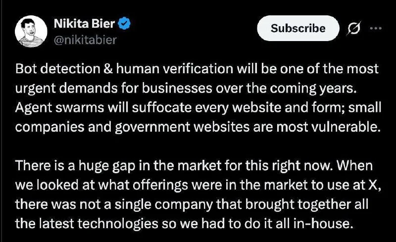 Nikita Bier warns AI agent swarms will overwhelm websites