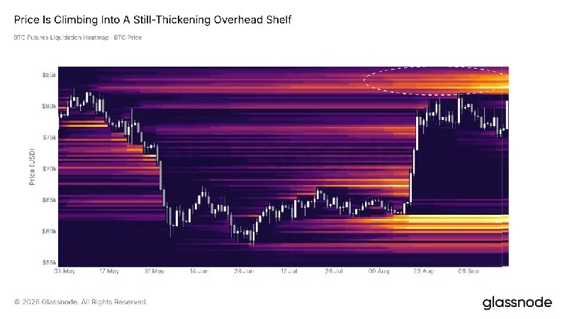 $BTC targets $83K-$86K liquidation shelf as shorts pile up