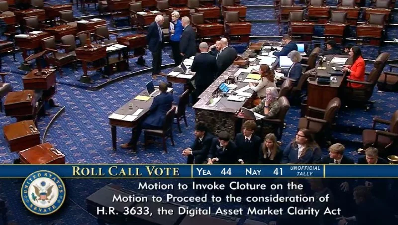 CLARITY Act fails to clear 60-vote Senate threshold!