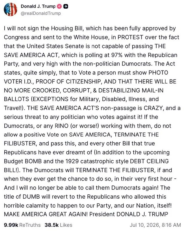 Ley prohíbe CBDC de EE. UU. hasta 2030 tras veto de Trump