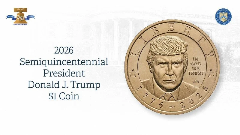 ABD Darphanesi, Donald Trump'ı oturmuş olarak gösteren $1 madeni parayı piyasaya sürdü...