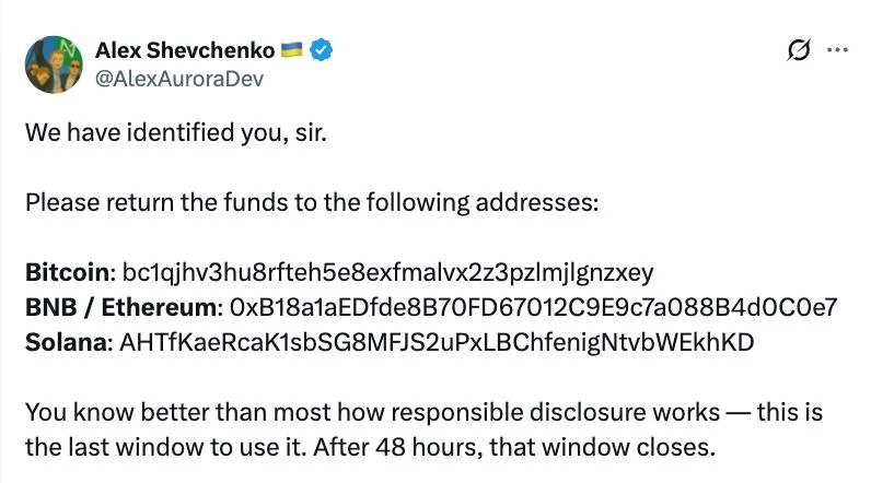 NEAR Intents IDs $3.8M Hacker, Issues 48-Hour Ultimatum