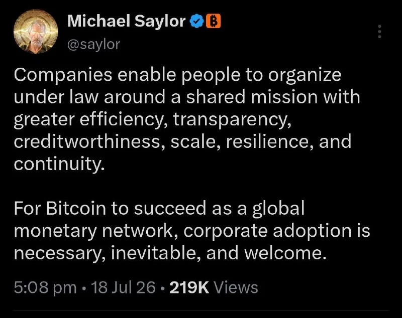 Bitcoin Needs Corporate Adoption to Go Global, Saylor Says