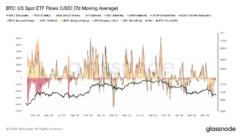 US spot BTC ETF flows post 5 straight weeks of net outflows