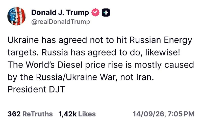 Trump: Russia and Ukraine agree to halt energy…