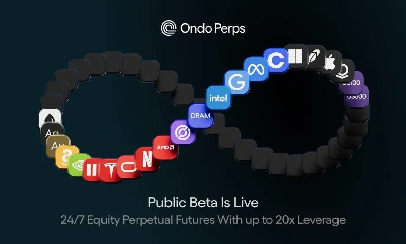 Ondo Perps lanza beta pública con futuros de acciones de 20x…