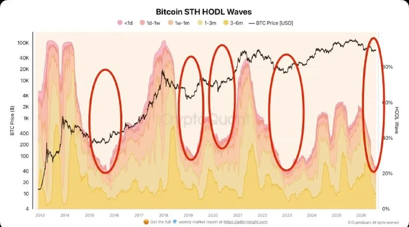 Bitcoin Short-Term Holder Supply Falls Near Bear-Market End
