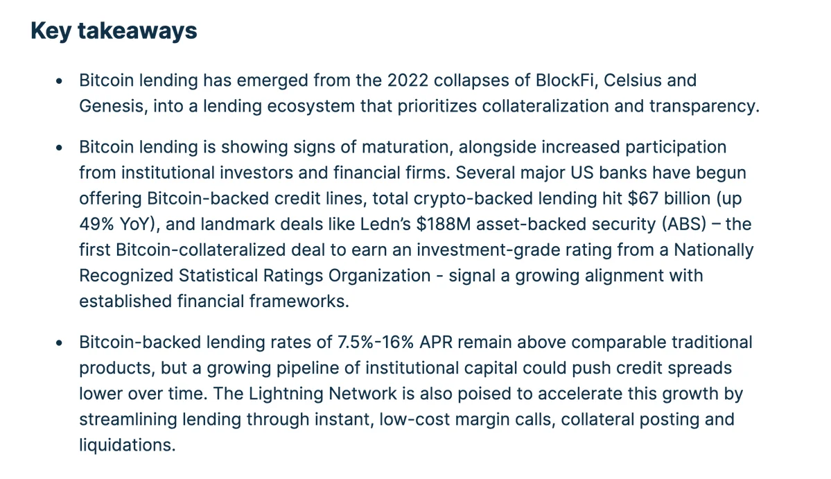 Bitcoin lending rebounds to $67B as banks re-enter the market