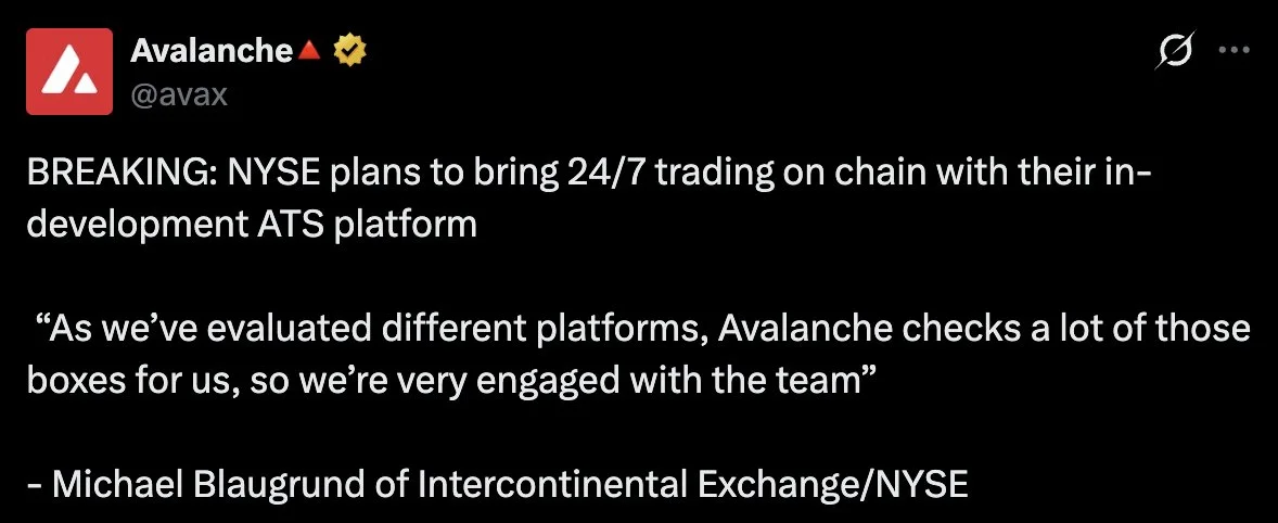 NYSE, Yeni ATS ile 7/24 Zincir Üstü İşleme Hazırlanıyor